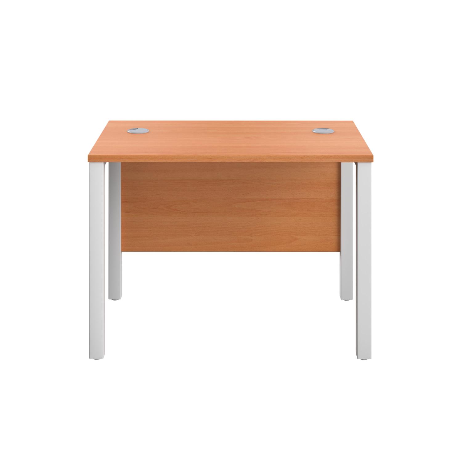 Goal Post Rectangular Desk  1000X600 Beech/White