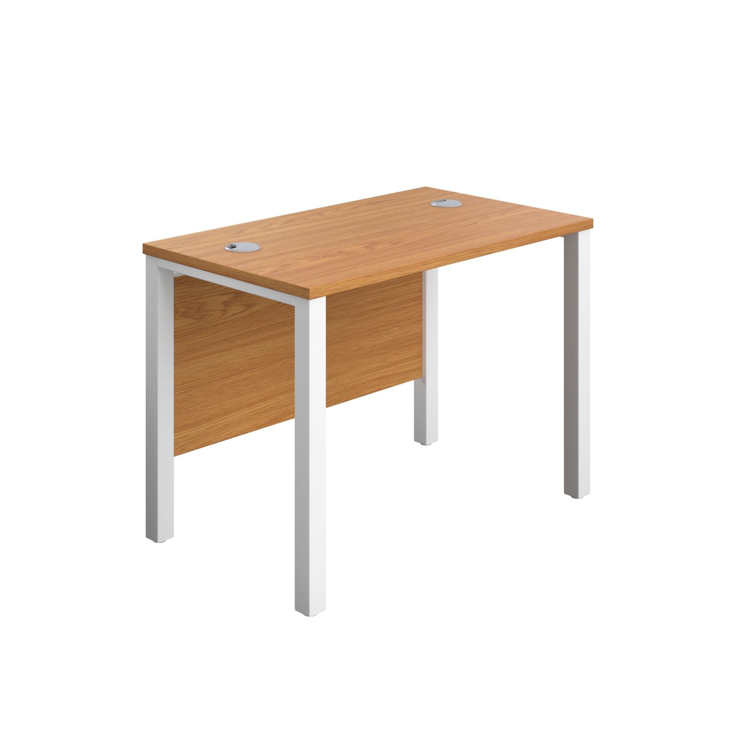 Goal Post Rectangular Desk  1000X600 Nova Oak/White