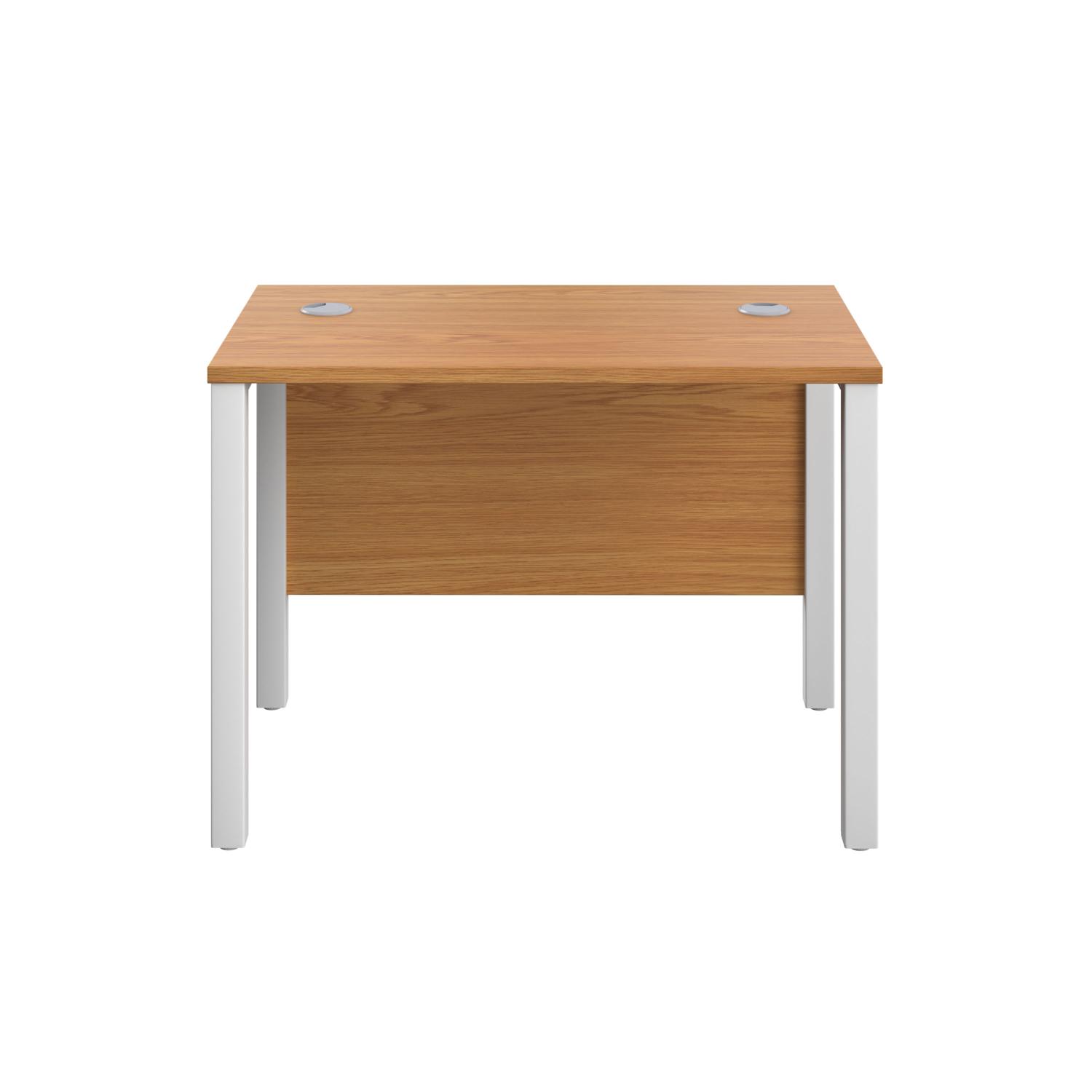 Goal Post Rectangular Desk  1000X600 Nova Oak/White