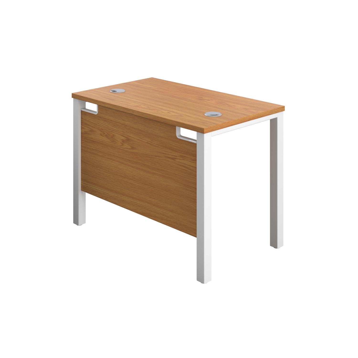 Goal Post Rectangular Desk  1000X600 Nova Oak/White