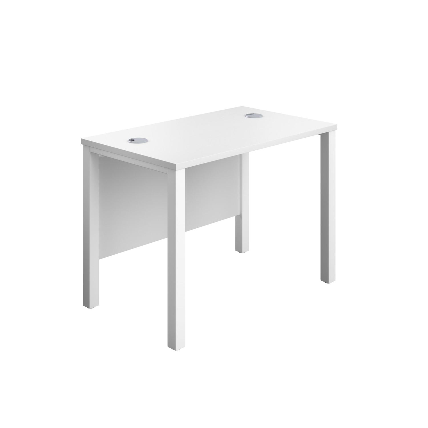 Goal Post Rectangular Desk  1000X600 White/White