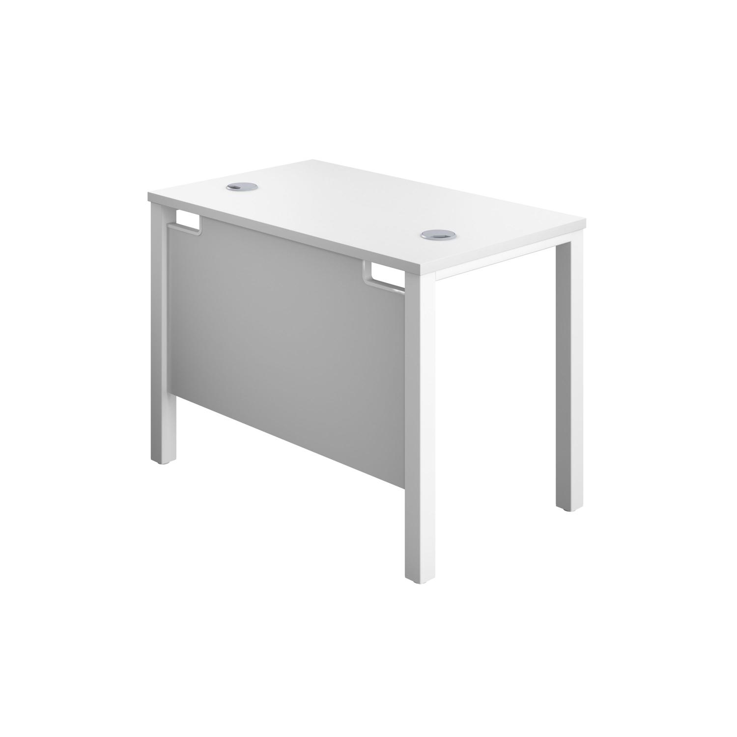 Goal Post Rectangular Desk  1000X600 White/White