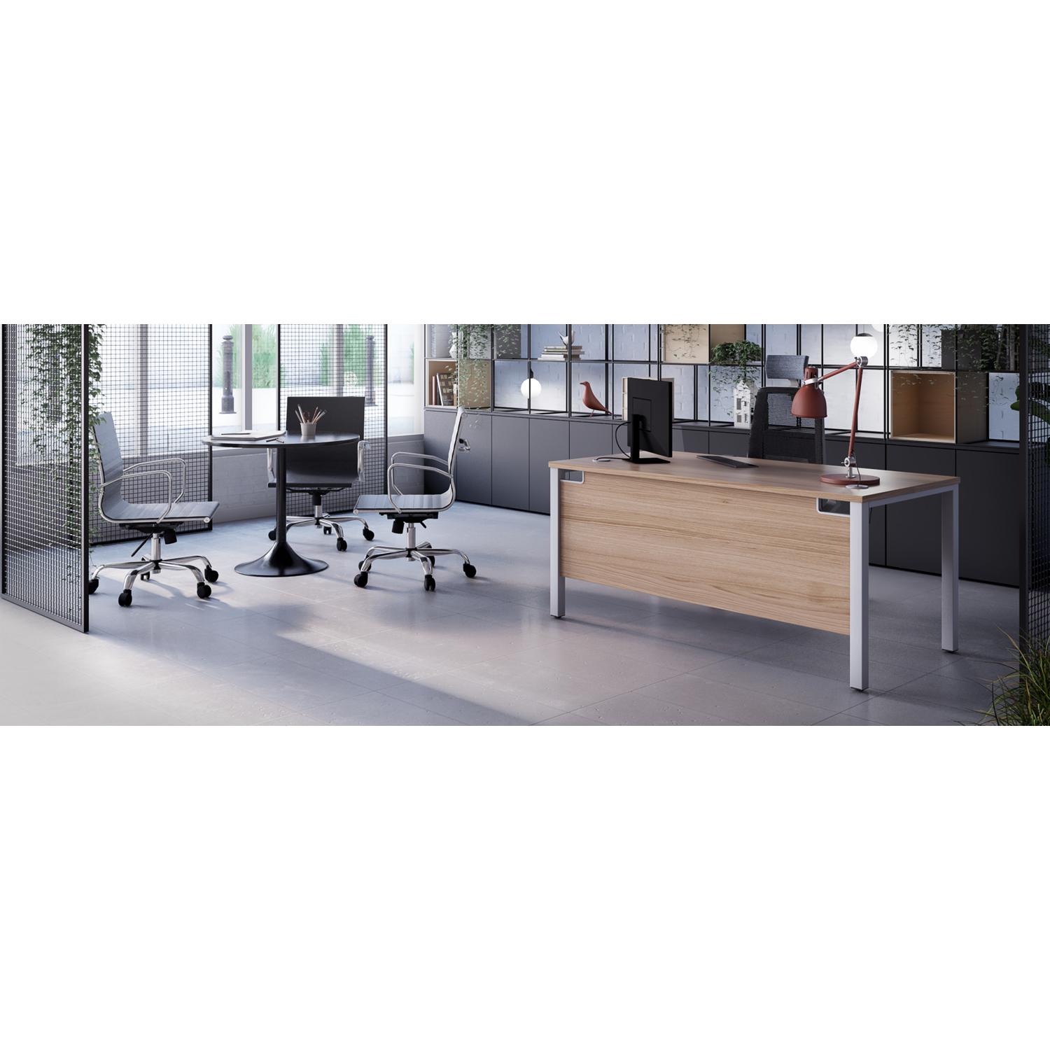 Goal Post Rectangular Desk  1200X600 Nova Oak/White
