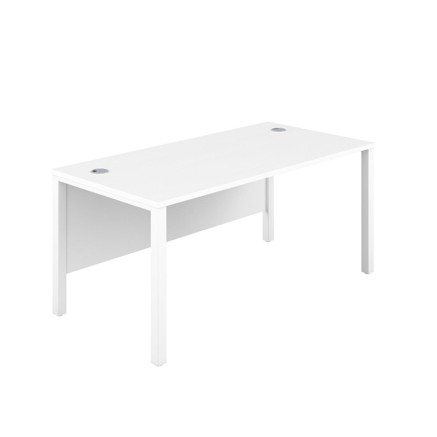 Goal Post Rectangular Desk  1200X600 White/White