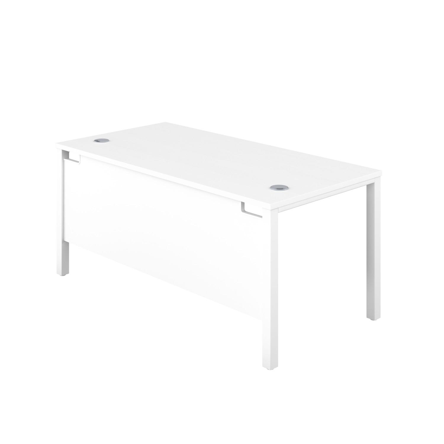 Goal Post Rectangular Desk  1200X600 White/White