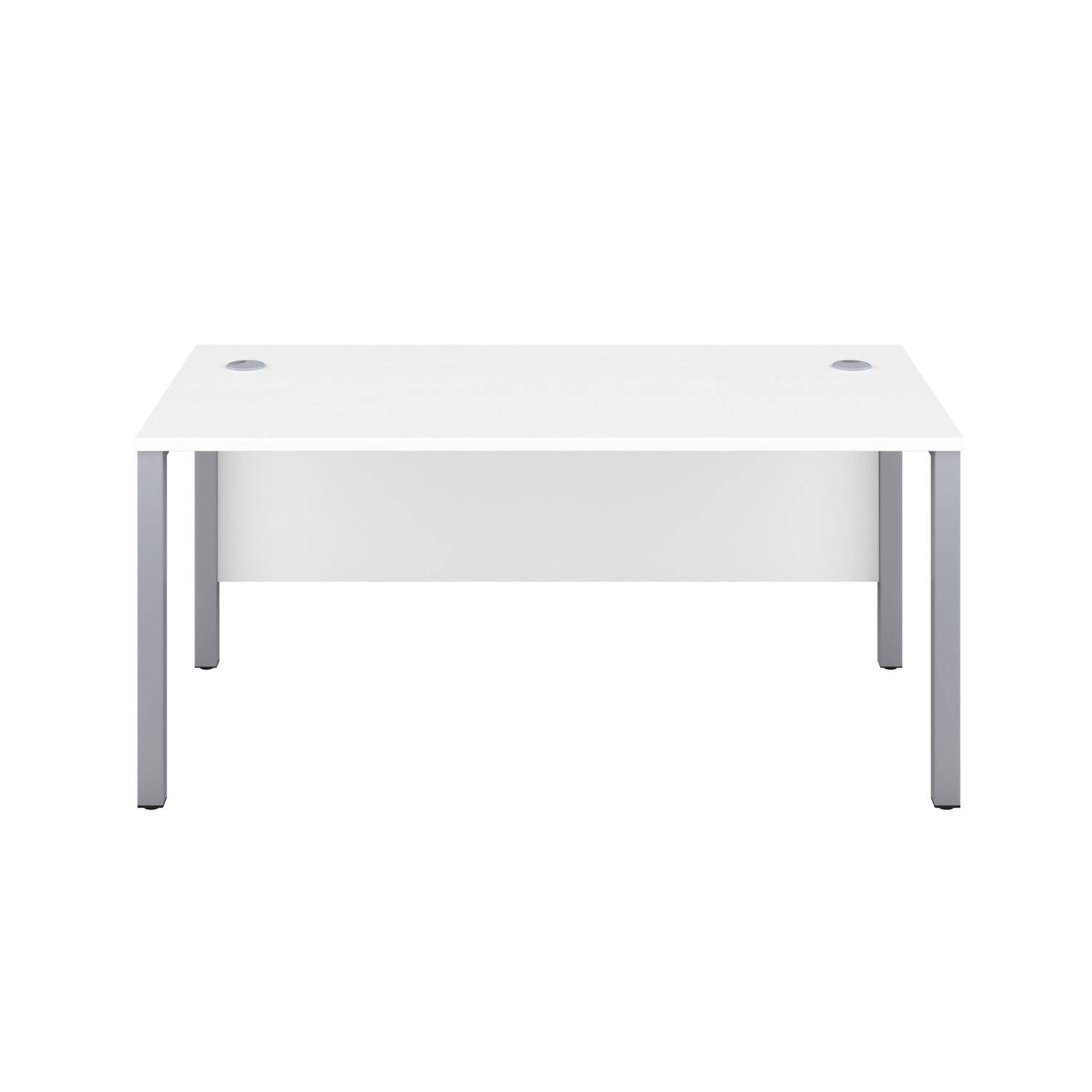 Goal Post Rectangular Desk  1200X800 White/Silver