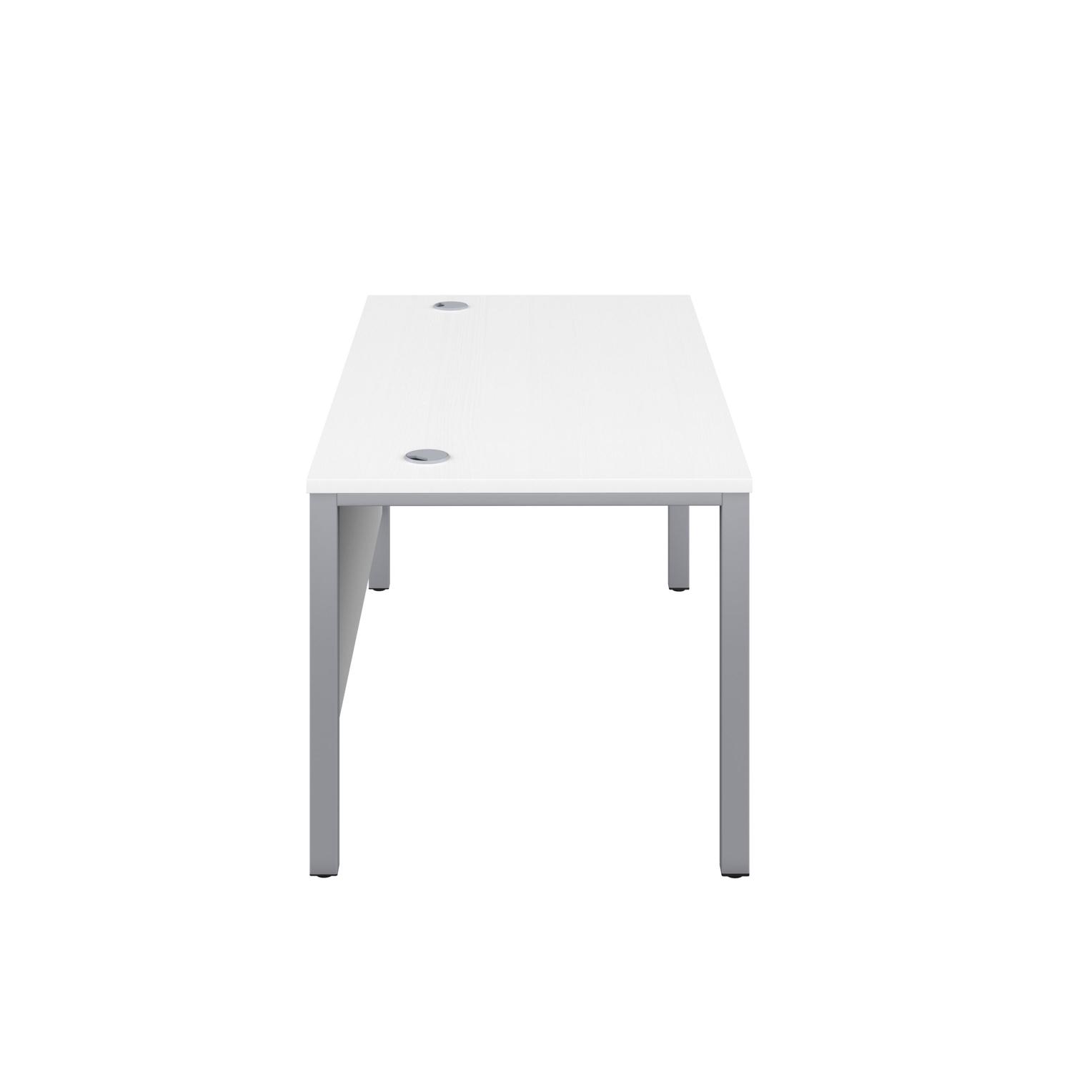 Goal Post Rectangular Desk  1200X800 White/Silver