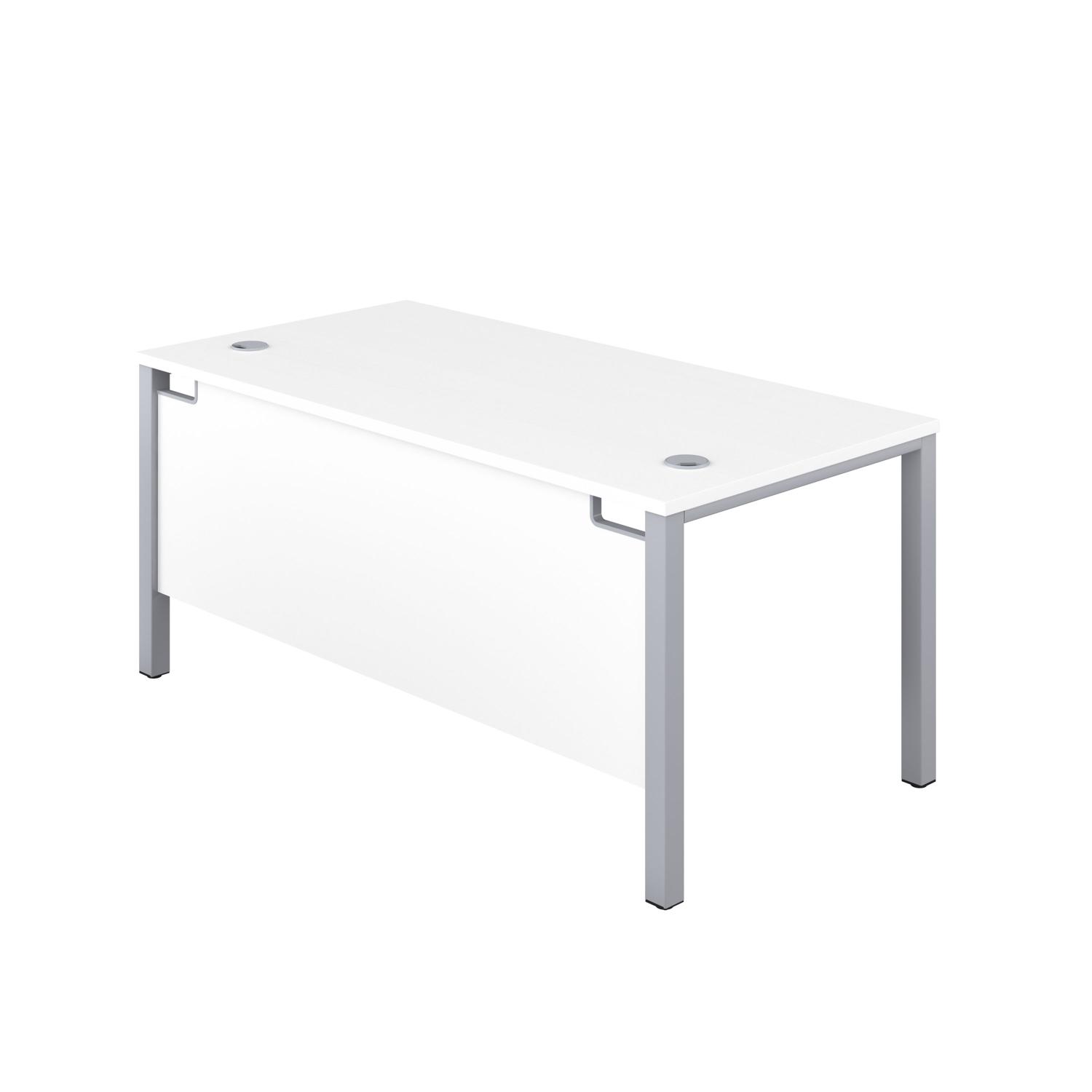 Goal Post Rectangular Desk  1200X800 White/Silver