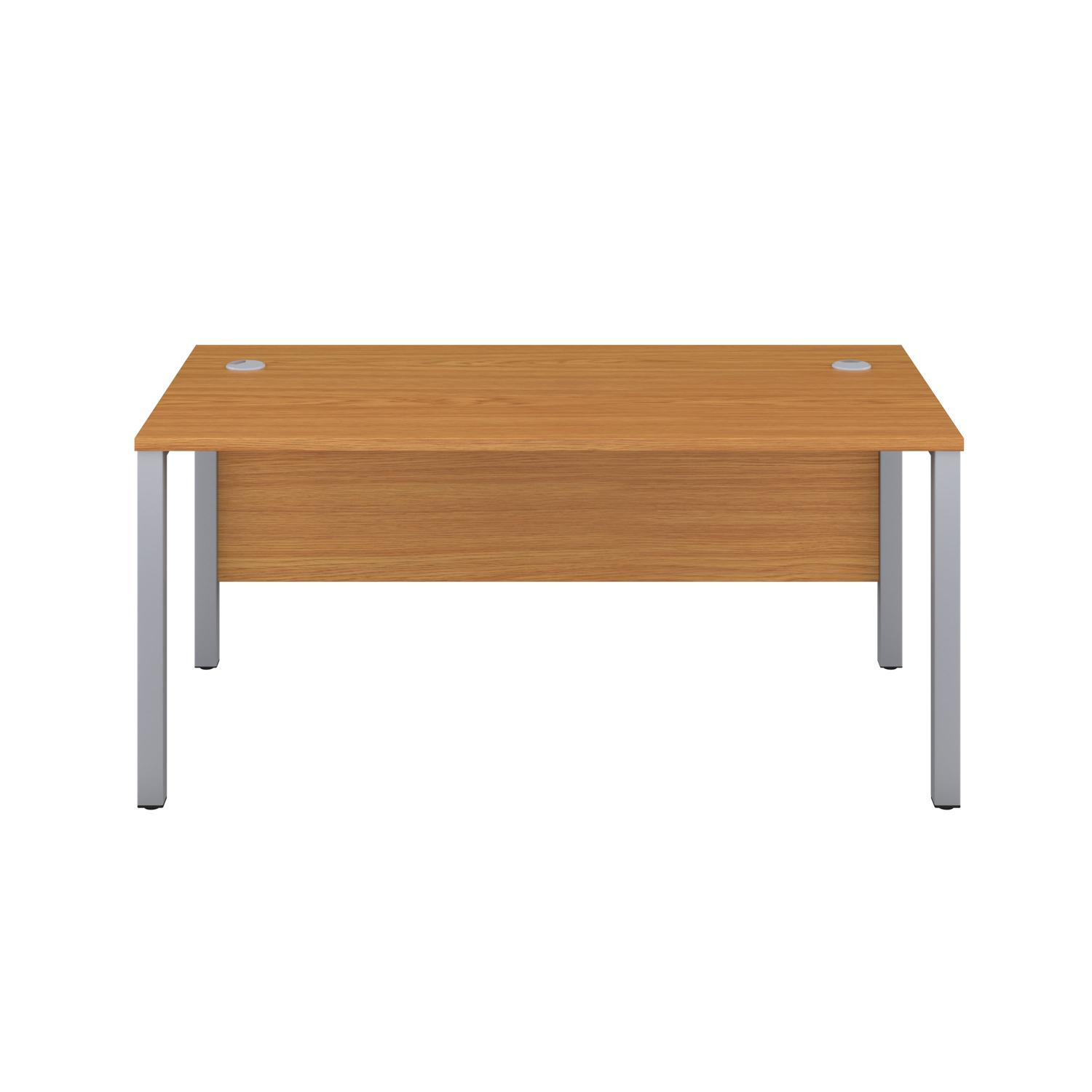 Goal Post Rectangular Desk  1400X600 Nova Oak/Silver