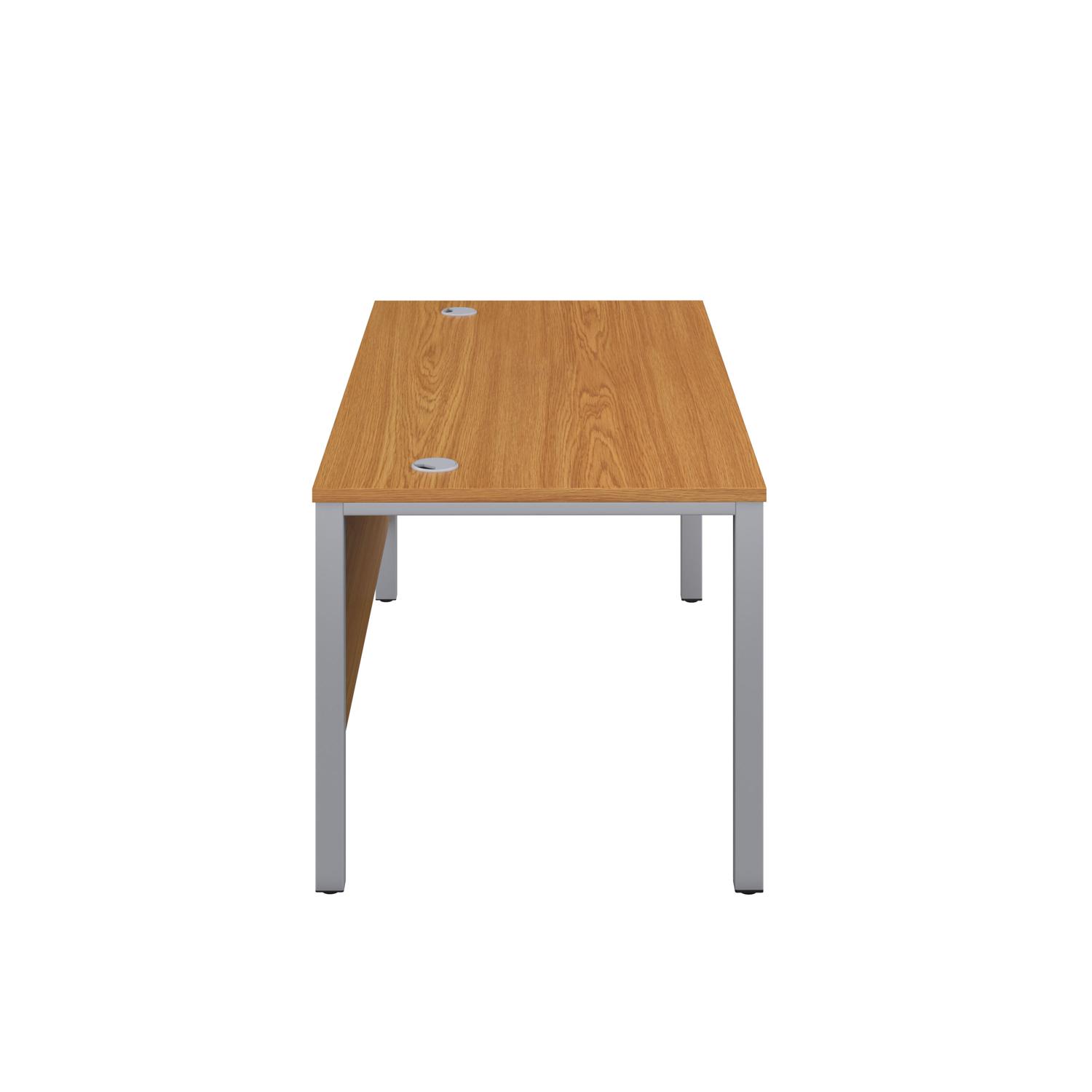 Goal Post Rectangular Desk  1400X600 Nova Oak/Silver