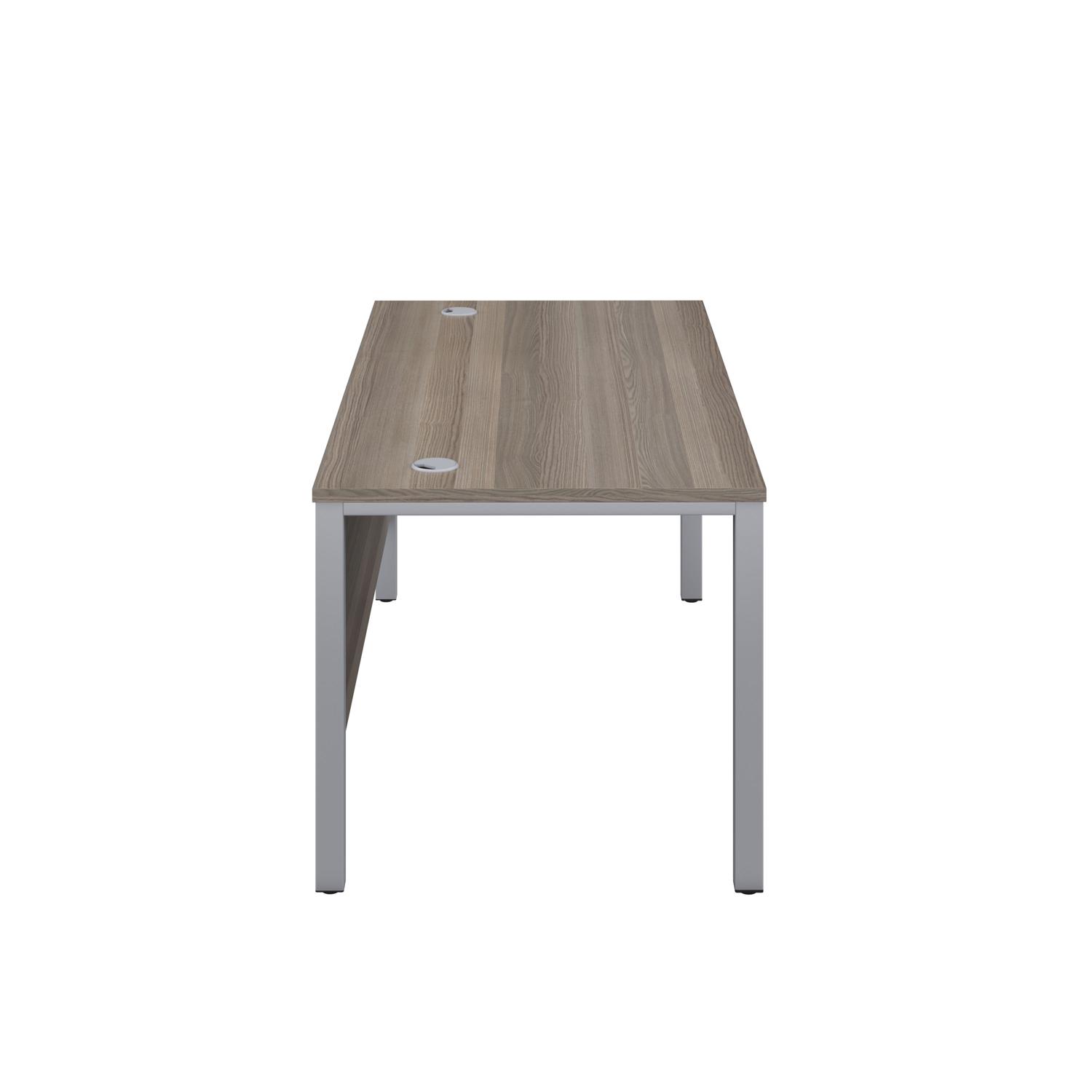 Goal Post Rectangular Desk  1400X800 Grey Oak/Silver