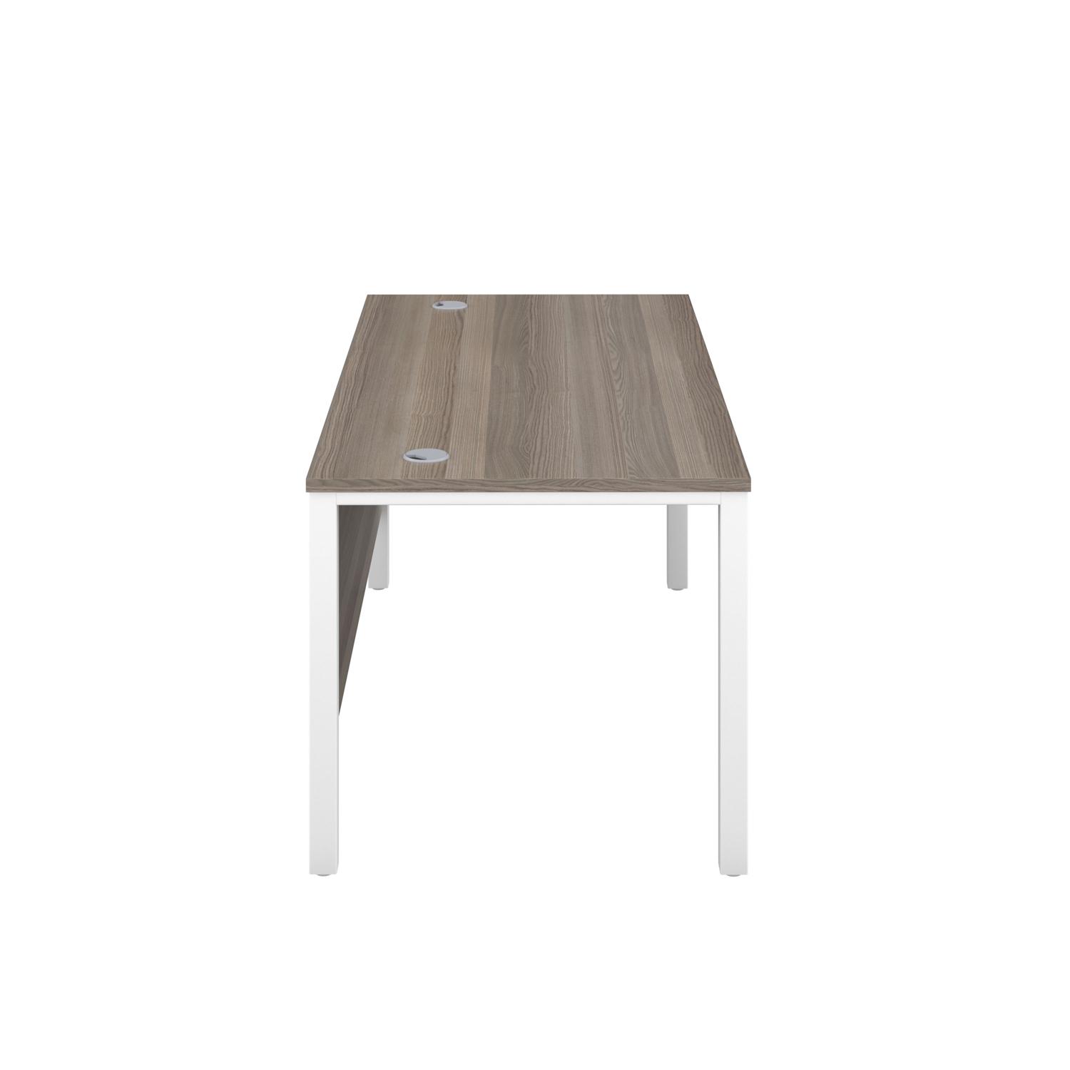 Goal Post Rectangular Desk 1600X600 Grey Oak/White