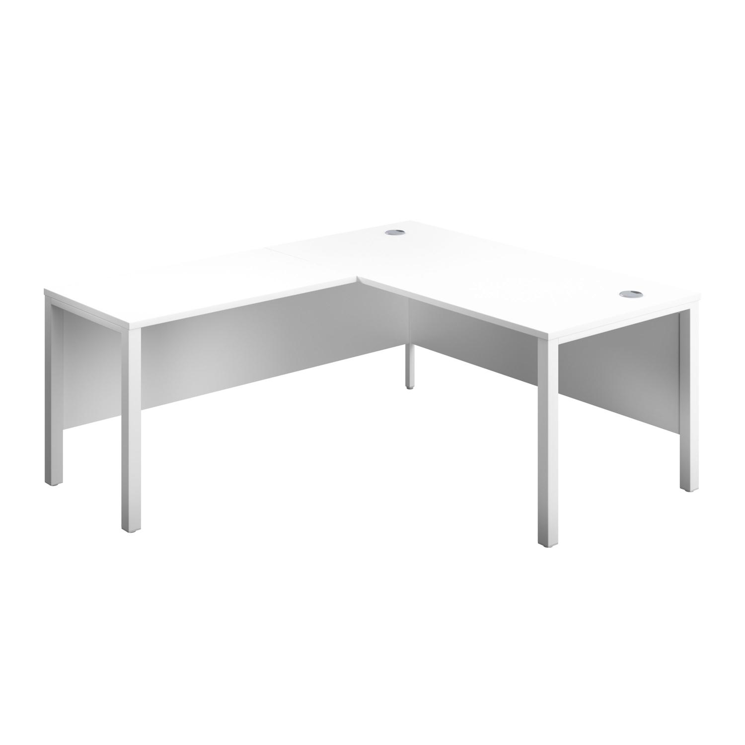 Goal Post Left Hand Return Desk  1600X800 White/White