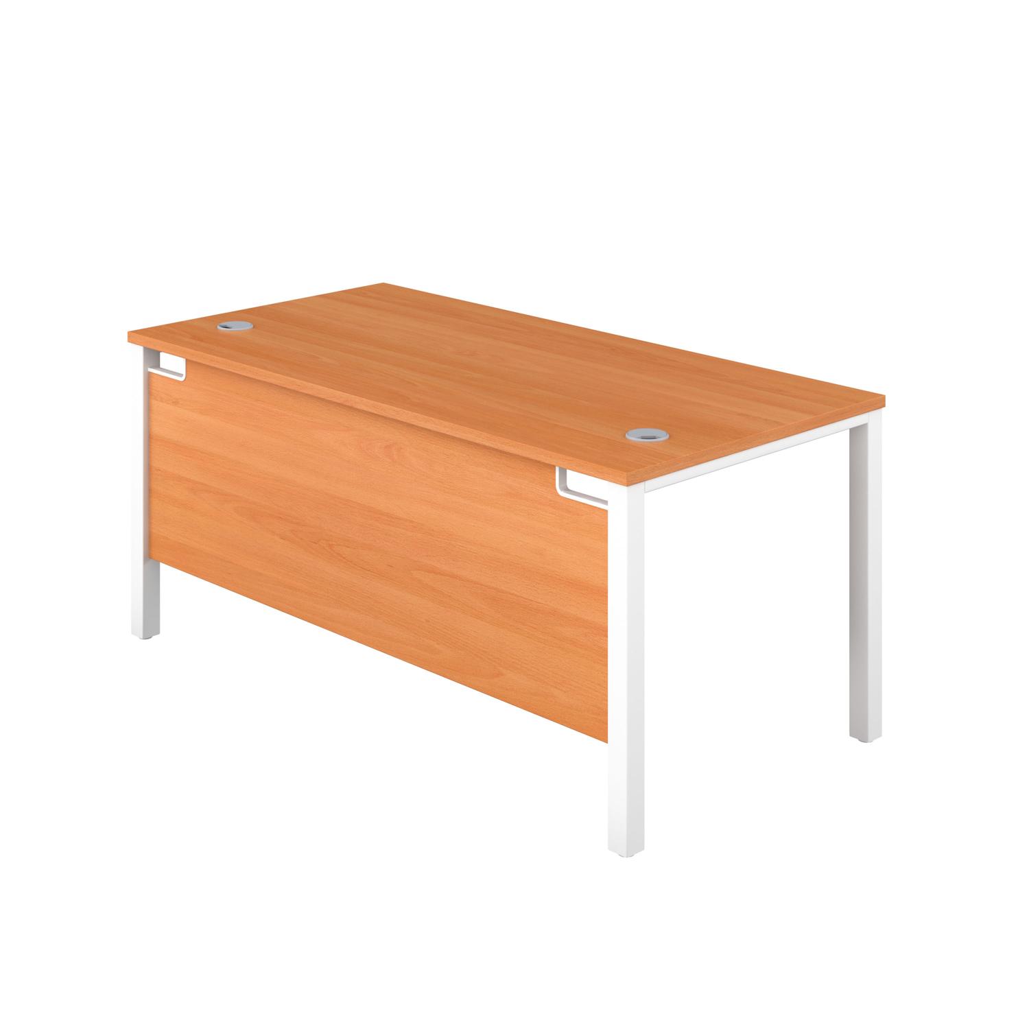 Goal Post Rectangular Desk  1600X800 Beech/White