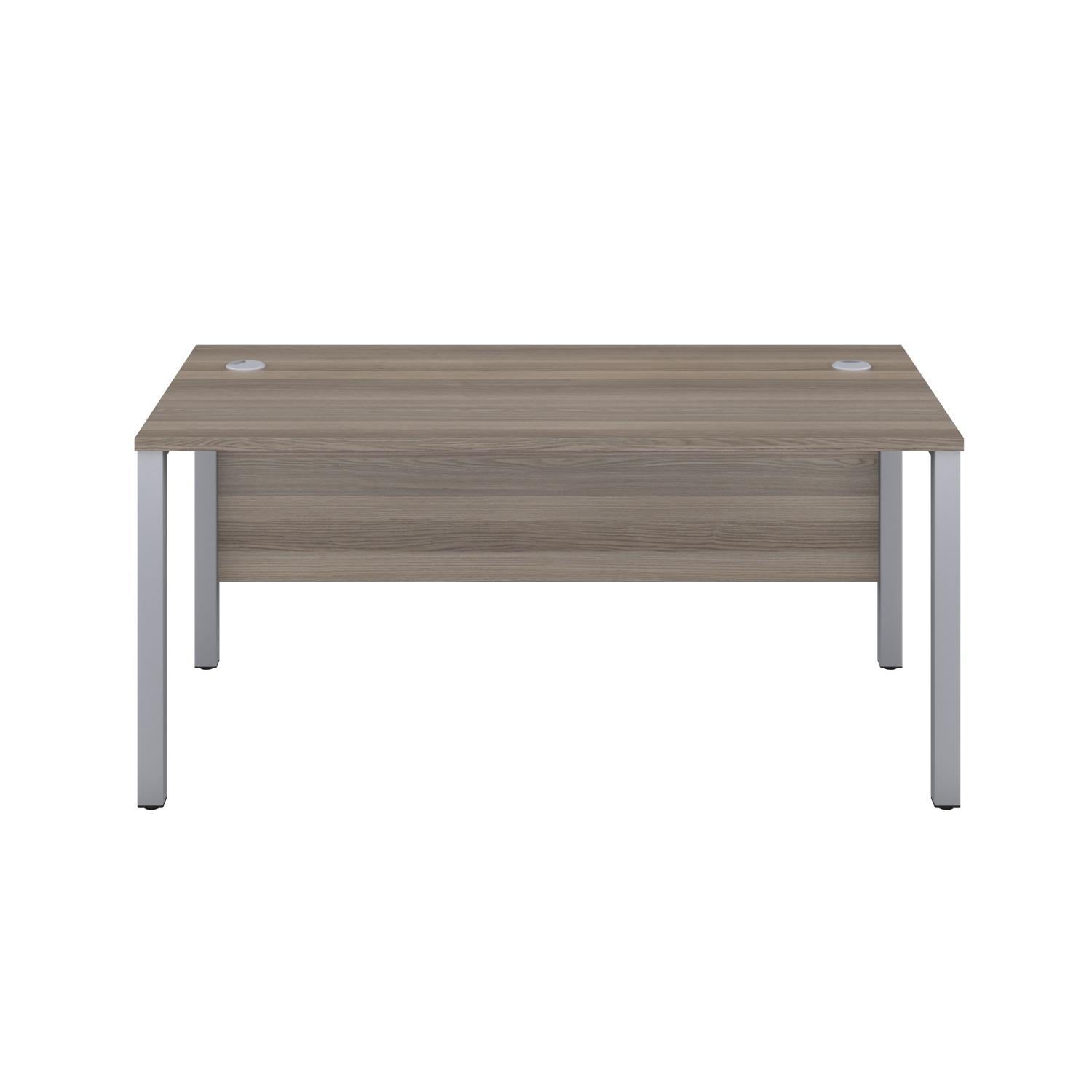 Goal Post Rectangular Desk  1600X800 Grey Oak/Silver