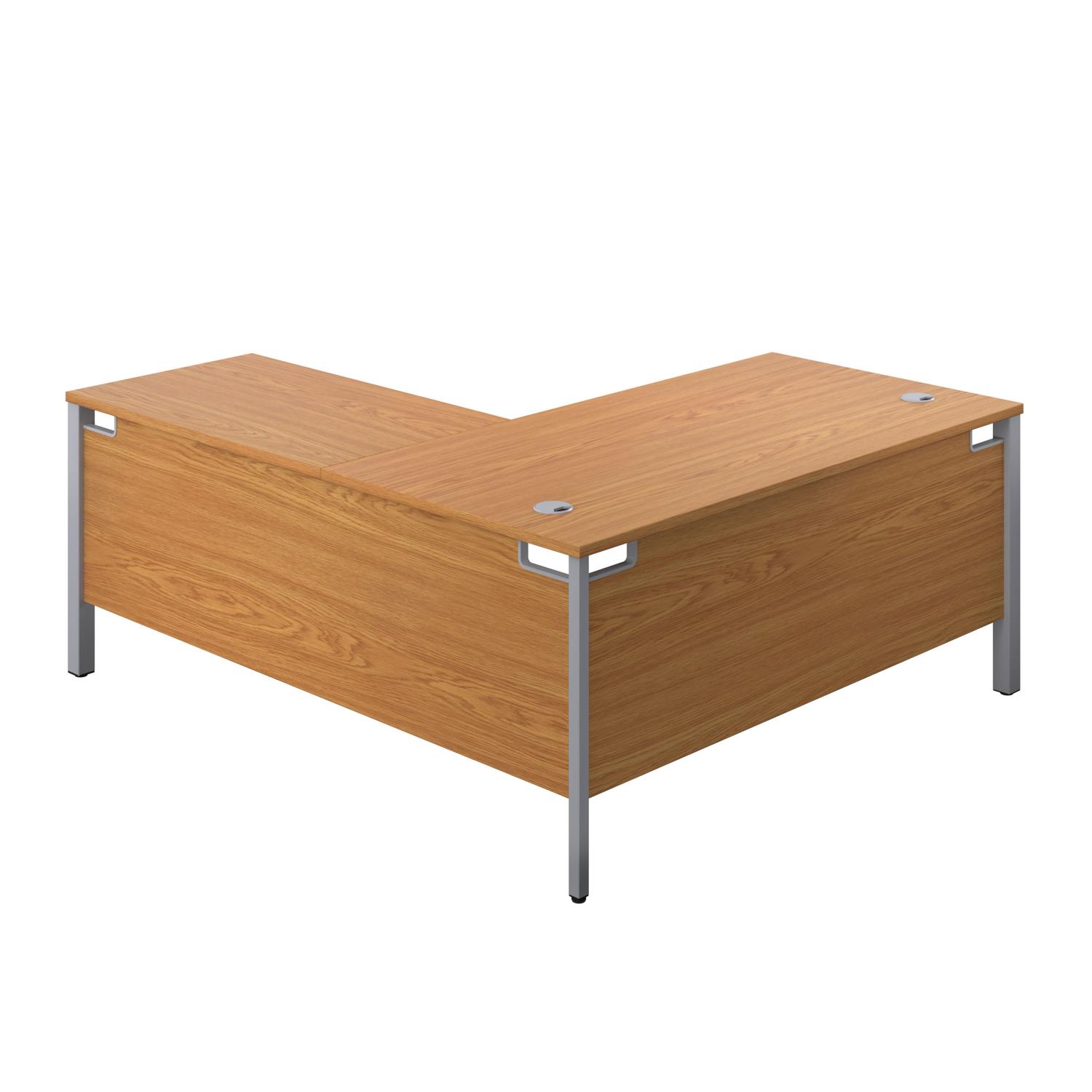 Goal Post Right Hand Return Desk  1600X800 Nova Oak/Silver