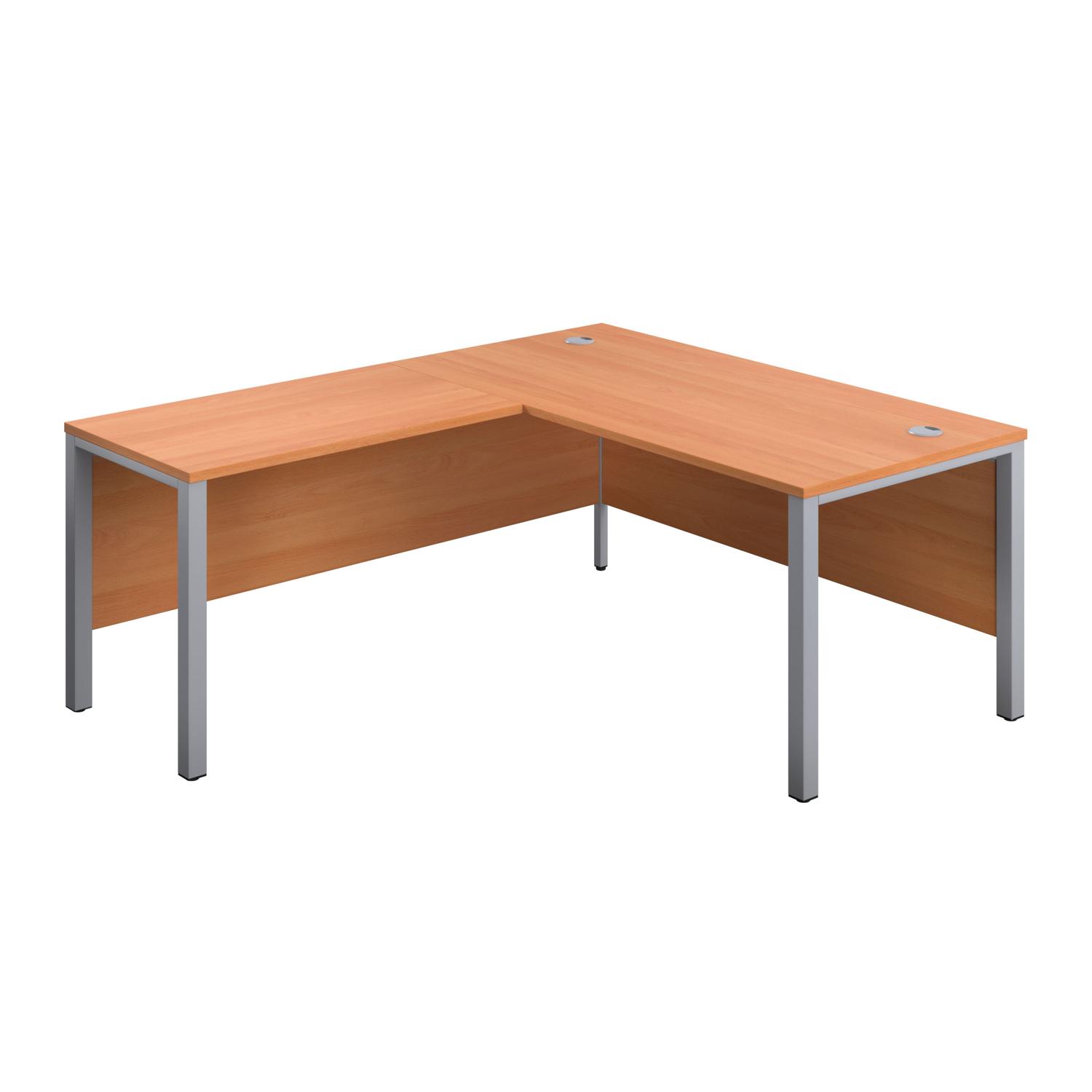 Goal Post Left Hand Return Desk  1800X800 Beech/Silver