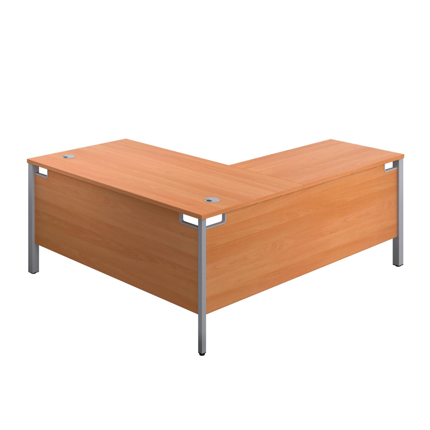 Goal Post Left Hand Return Desk  1800X800 Beech/Silver