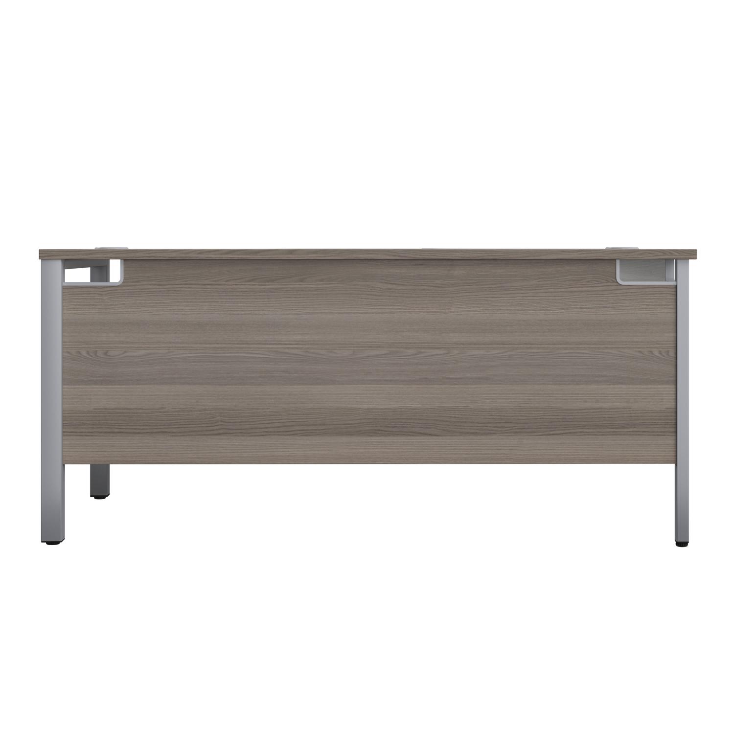 Goal Post Left Hand Return Desk  1800X800 Grey Oak/Silver