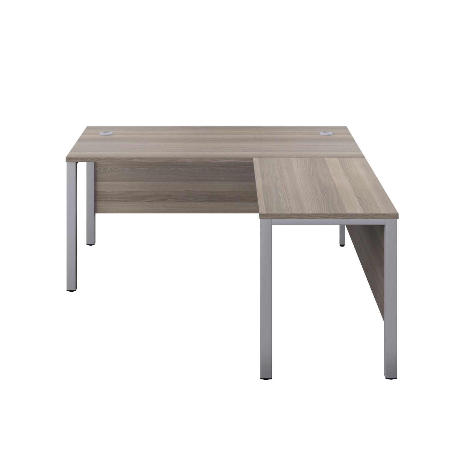Goal Post Right Hand Return Desk  1800X800 Grey Oak/Silver