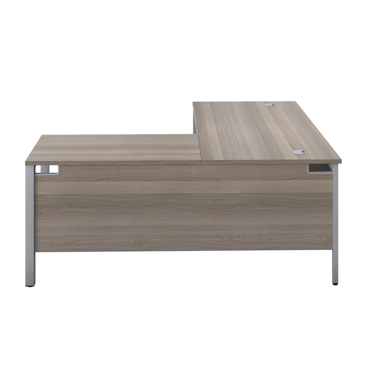 Goal Post Right Hand Return Desk  1800X800 Grey Oak/Silver