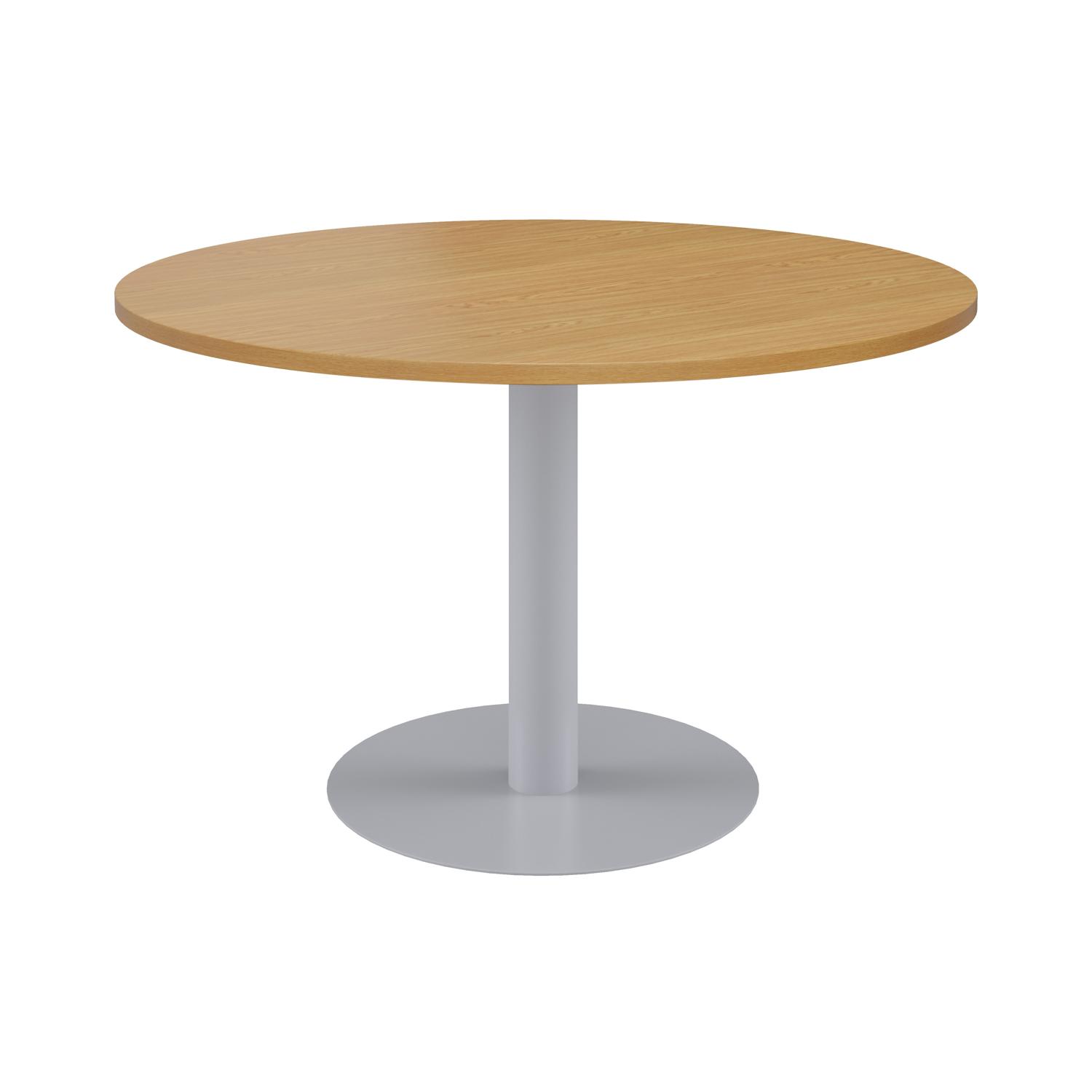 One Contract Circular Meeting Table (Nova Oak/Silver)