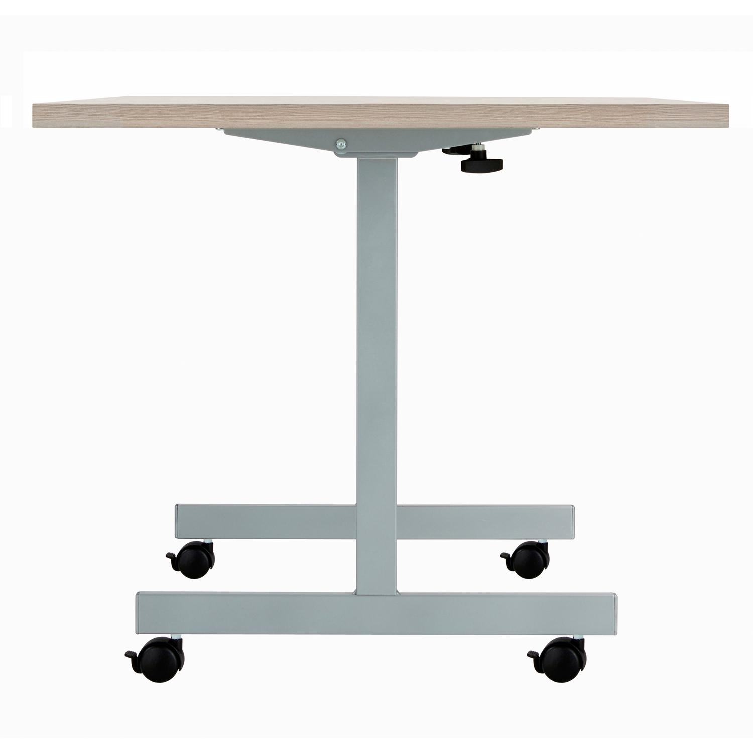 One Eighty Rectangular Tilting Table  1400 X 700 Grey Oak/Silver