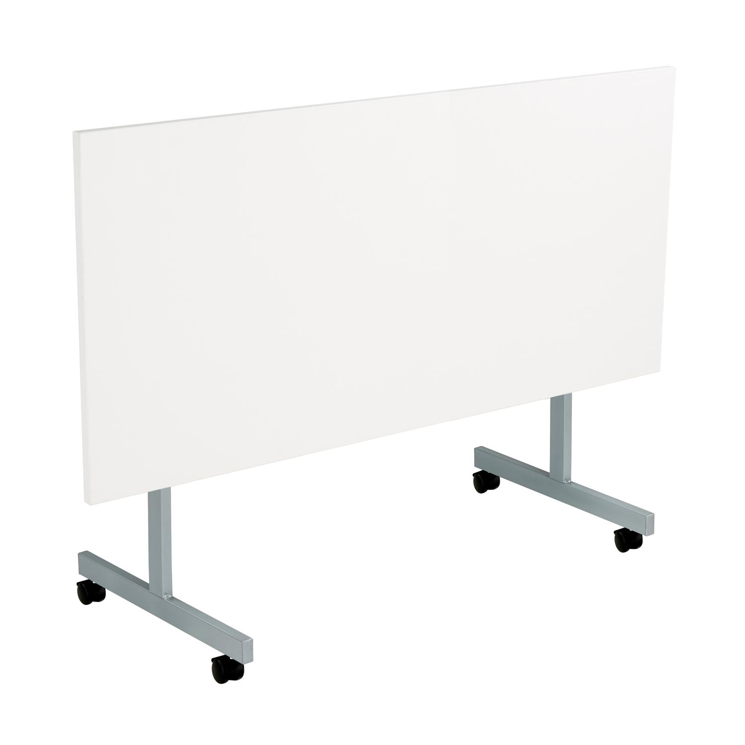 One Eighty Rectangular Tilting Table  1600 X 700 White/Silver