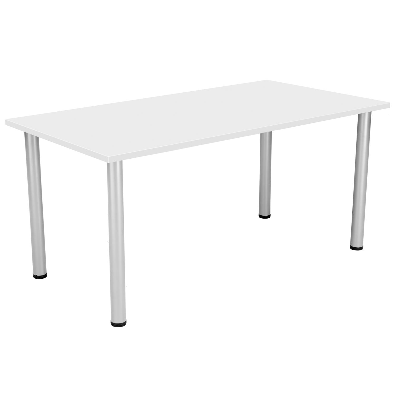 One Fraction Plus Rectangular Meeting Table  1600X800 White/Silver