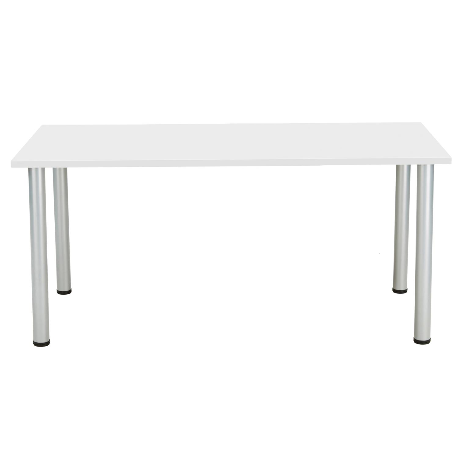 One Fraction Plus Rectangular Meeting Table  1600X800 White/Silver