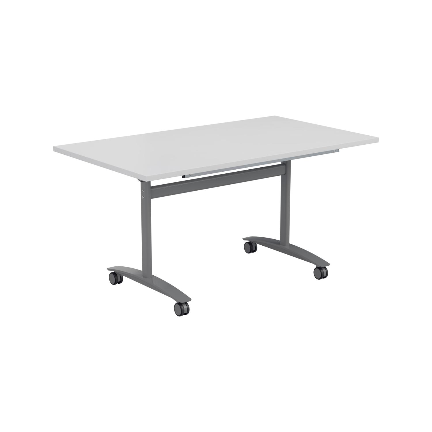 One Rectangular Tilting Table  1200 X 800 White/Silver