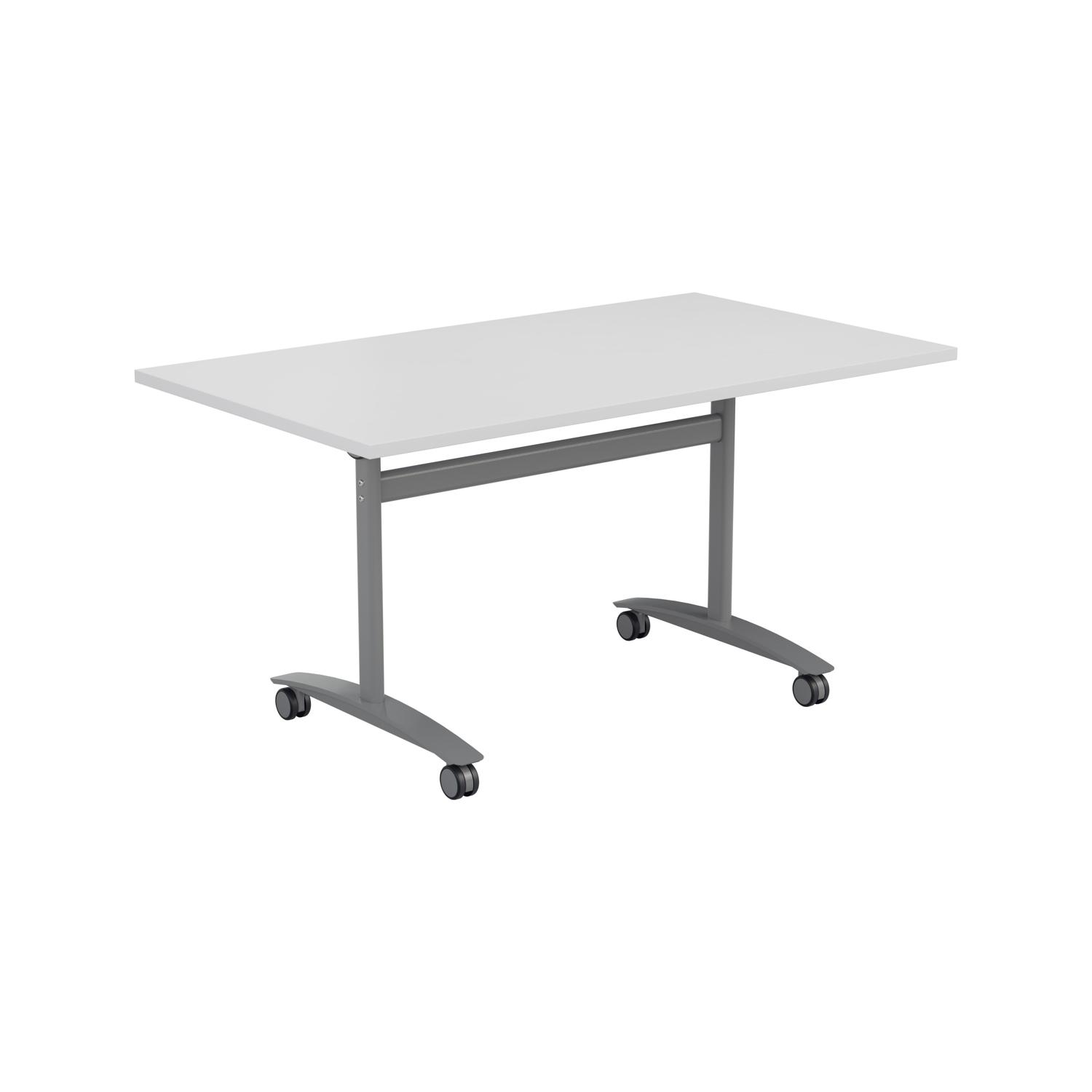 One Rectangular Tilting Table  1200 X 800 White/Silver