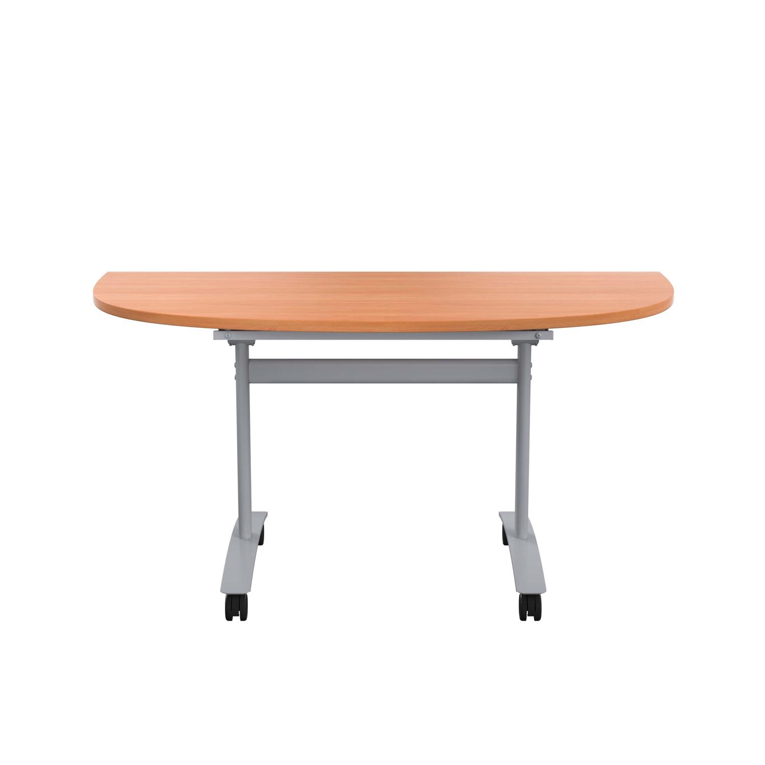One D-End Tilting Table  1400 X 700 Beech/Silver