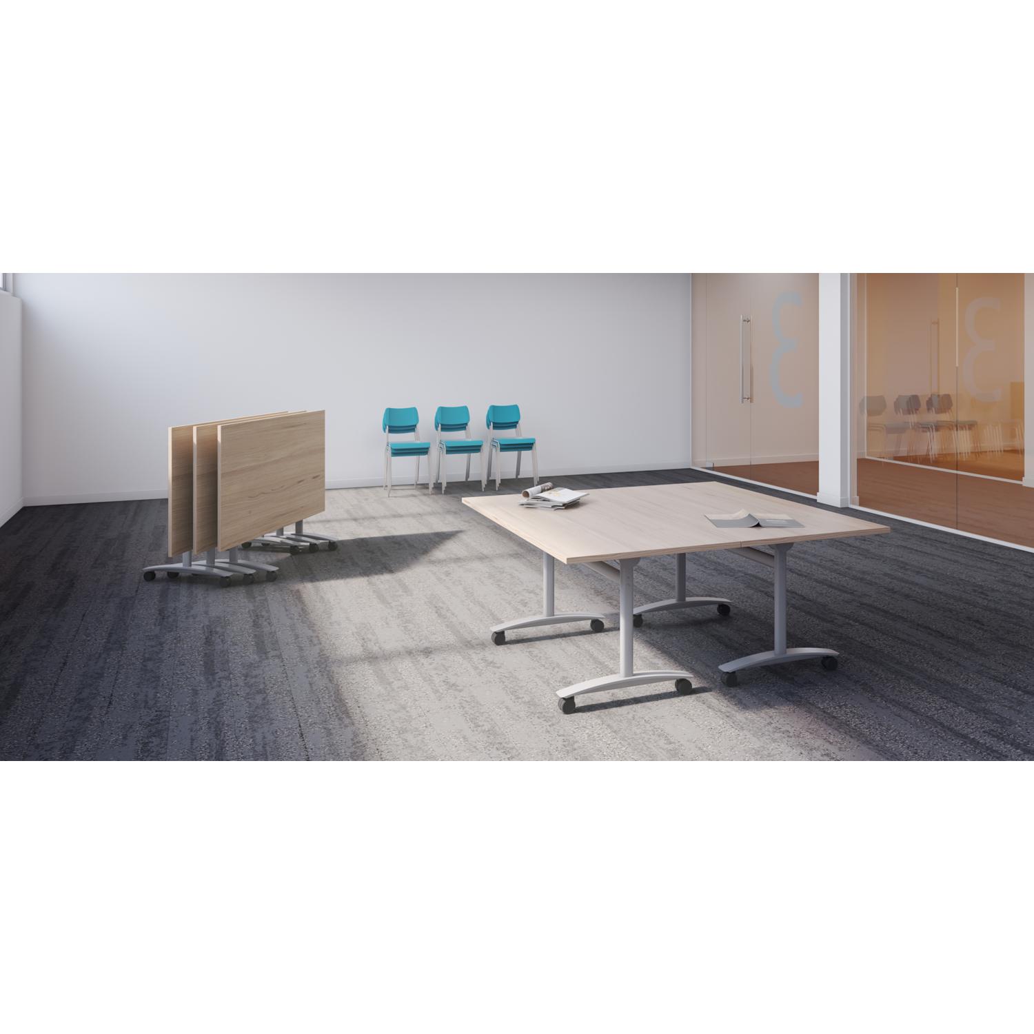 One Rectangular Tilting Table  1400 X 700 Nova Oak/Silver