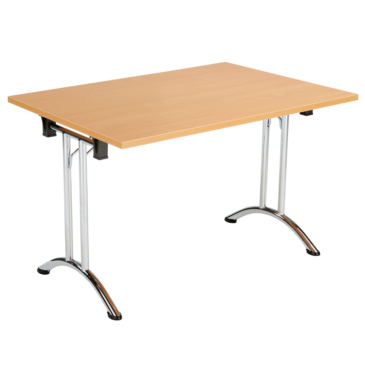 One Union Rectangular Folding Table 1200 X 700 Beech/Chrome One Union Rectangular Folding Table 1200 X 700 Beech/Chrome