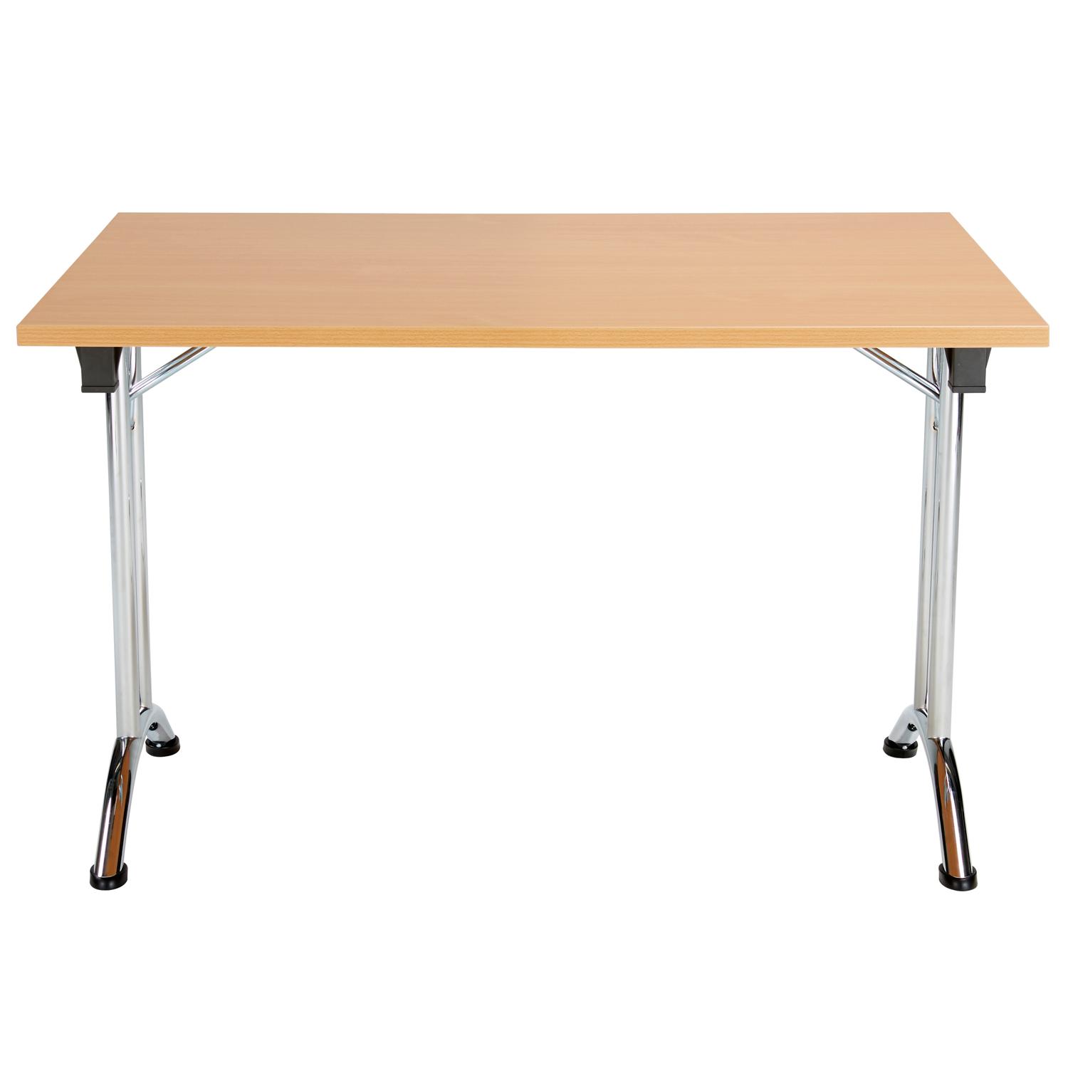 One Union Rectangular Folding Table 1200 X 700 Beech/Chrome One Union Rectangular Folding Table 1200 X 700 Beech/Chrome