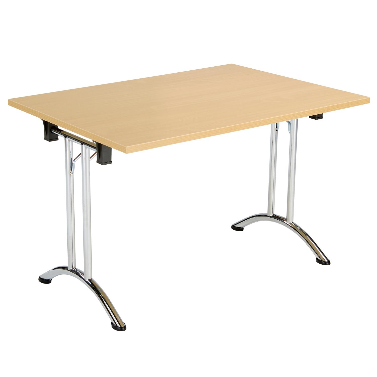 One Union Rectangular Folding Table  1200 X 700 Nova Oak/Chrome