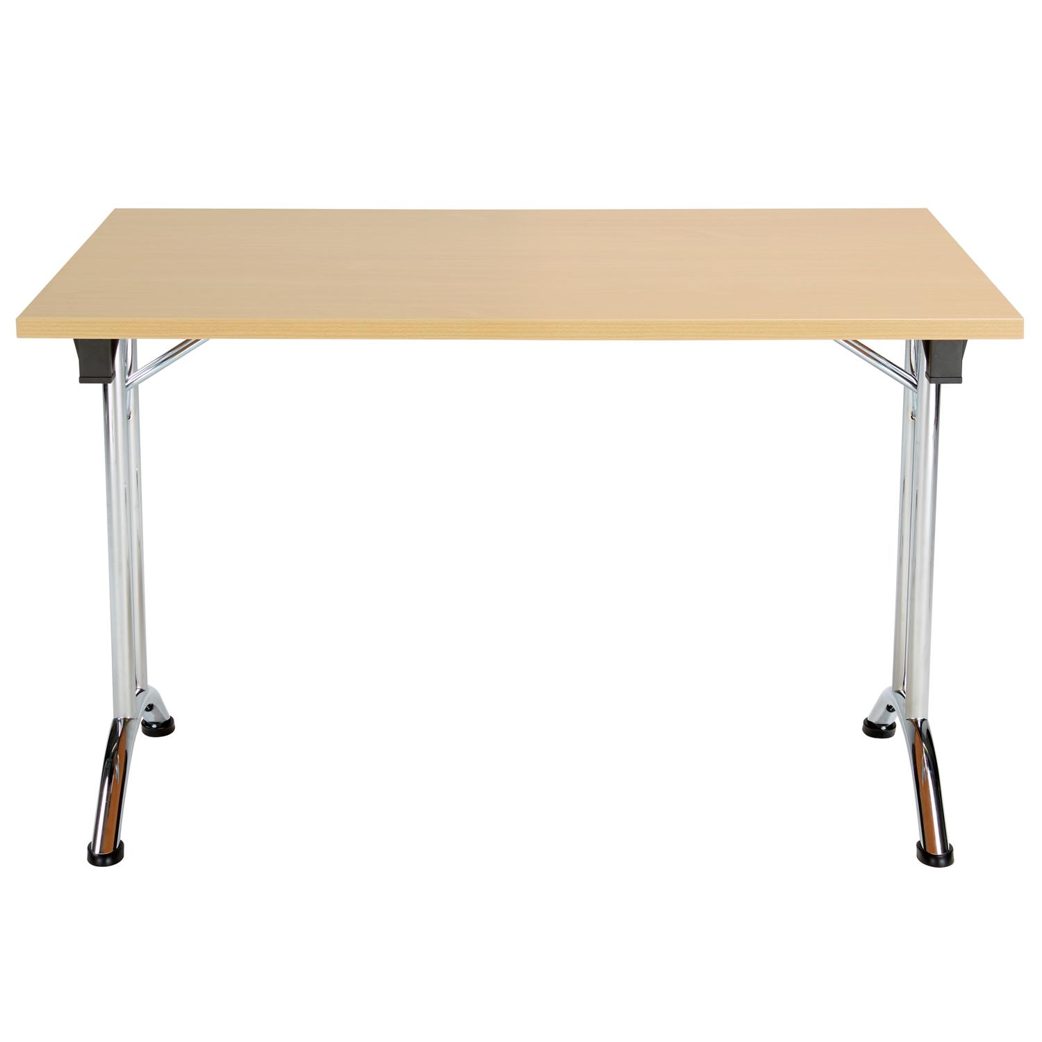 One Union Rectangular Folding Table  1200 X 700 Nova Oak/Chrome