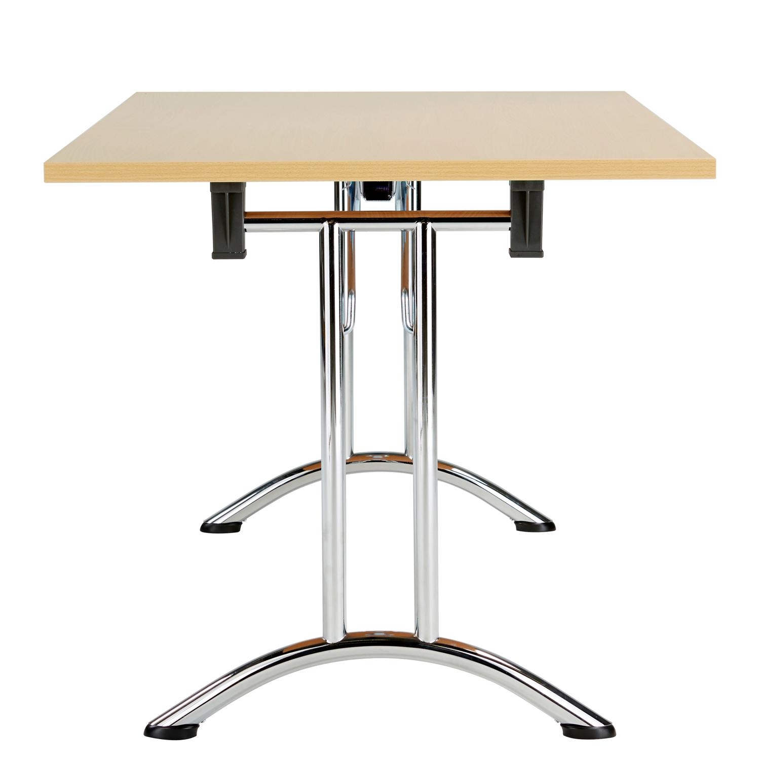 One Union Rectangular Folding Table  1200 X 700 Nova Oak/Chrome