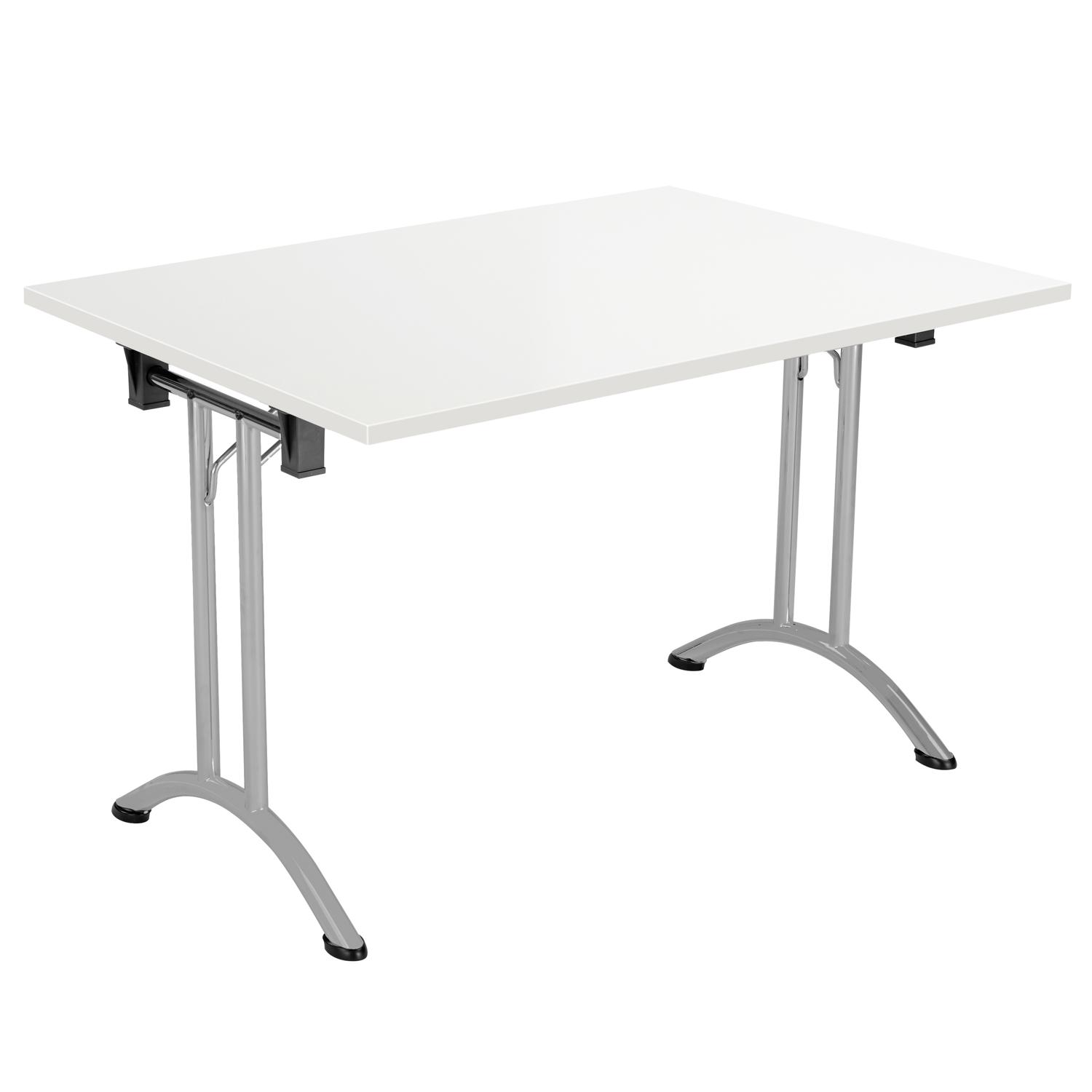 One Union Rectangular Folding Table  1200 X 700 White/Silver