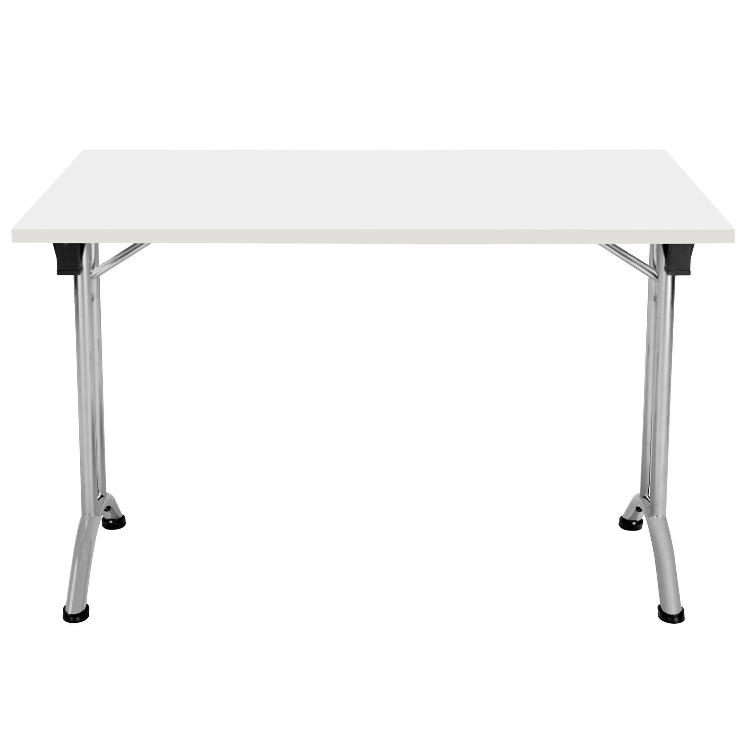 One Union Rectangular Folding Table  1200 X 700 White/Silver