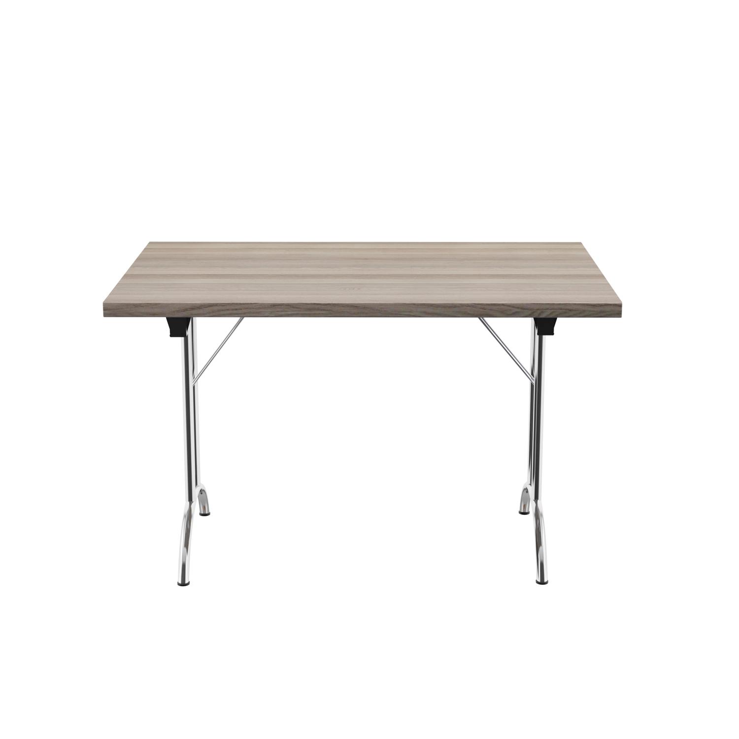 One Union Rectangular Folding Table  1200 X 800 Grey Oak/Silver