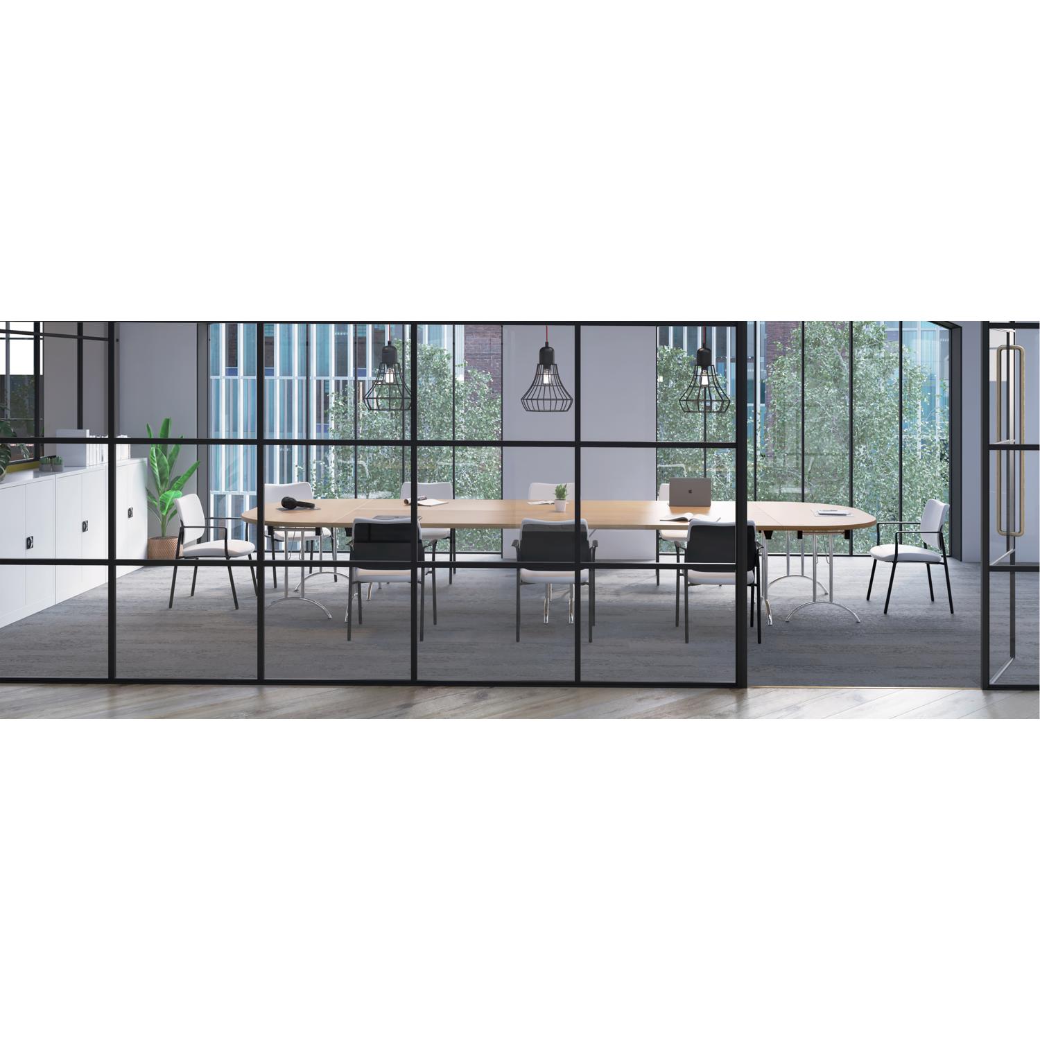 One Union Rectangular Folding Table  1400 X 700 Nova Oak/Chrome