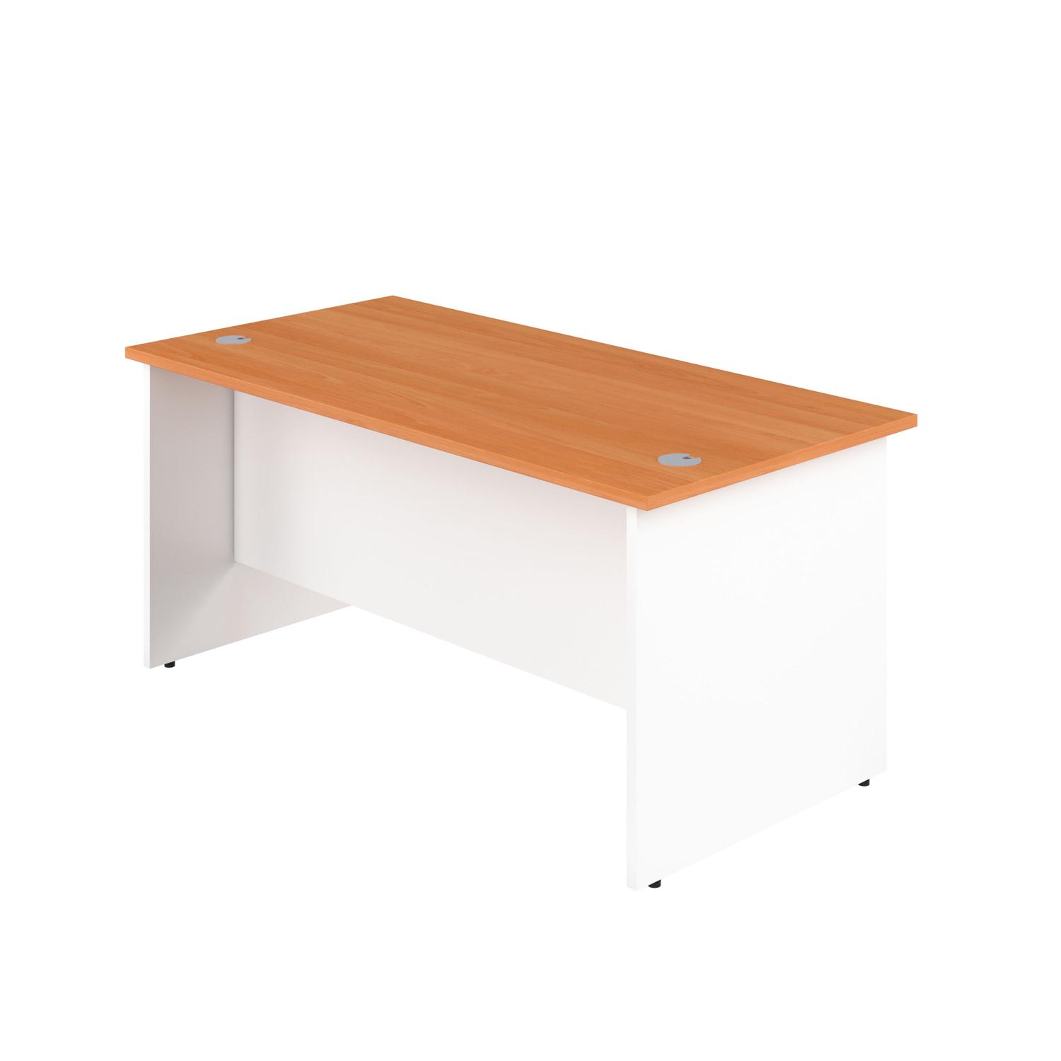 Panel Rectangular Desk: 800mm Deep 1200X800 Beech/White