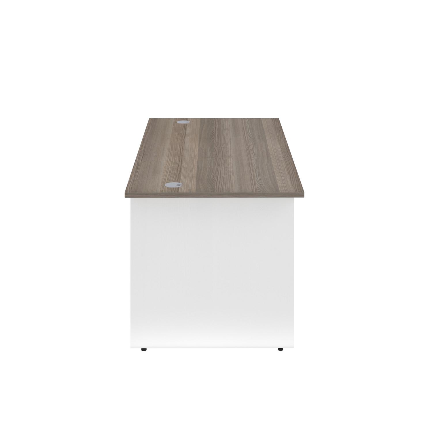 Panel Rectangular Desk: 800mm Deep 1200X800 Grey Oak/White