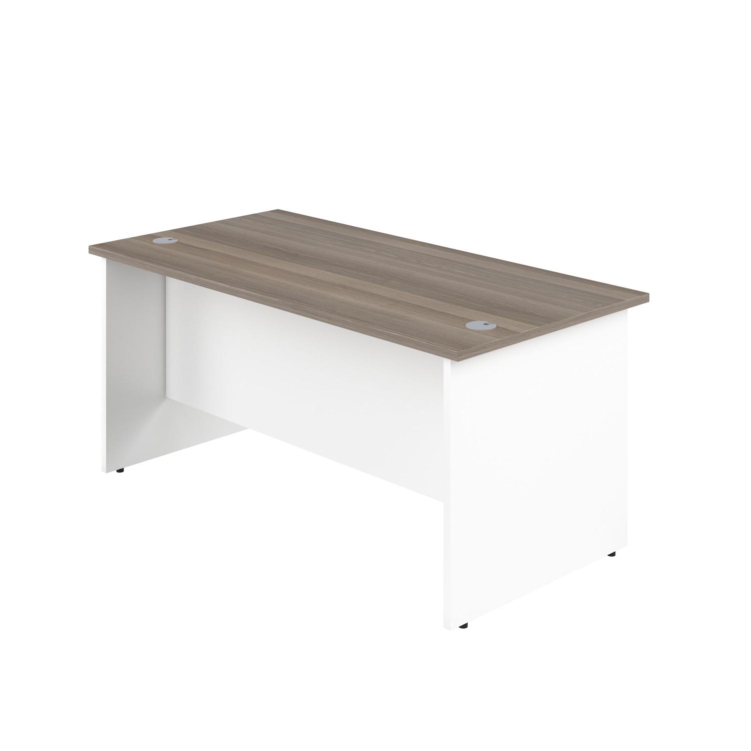 Panel Rectangular Desk: 800mm Deep 1200X800 Grey Oak/White