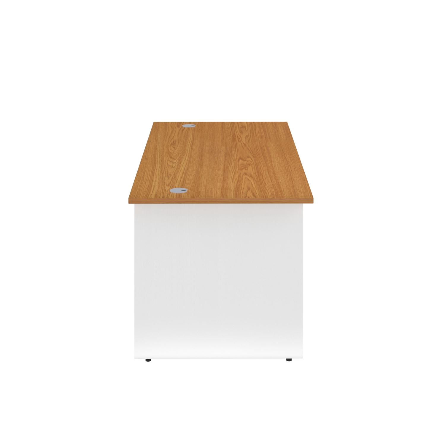 Panel Rectangular Desk: 600mm Deep 1400X600 Nova Oak/White
