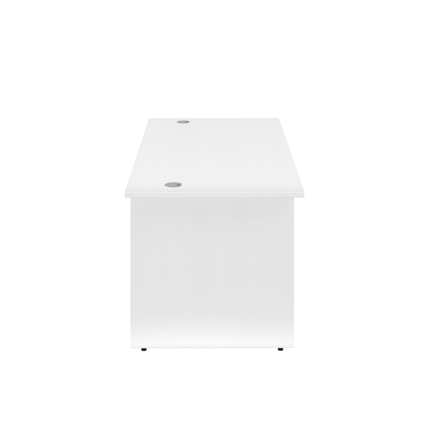 Panel Rectangular Desk: 600mm Deep 1400X600 White/White