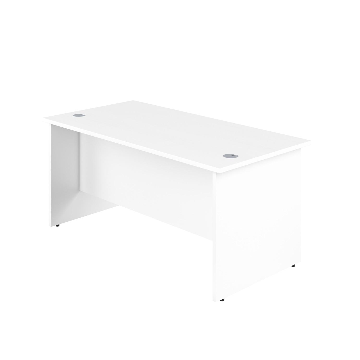 Panel Rectangular Desk: 600mm Deep 1400X600 White/White
