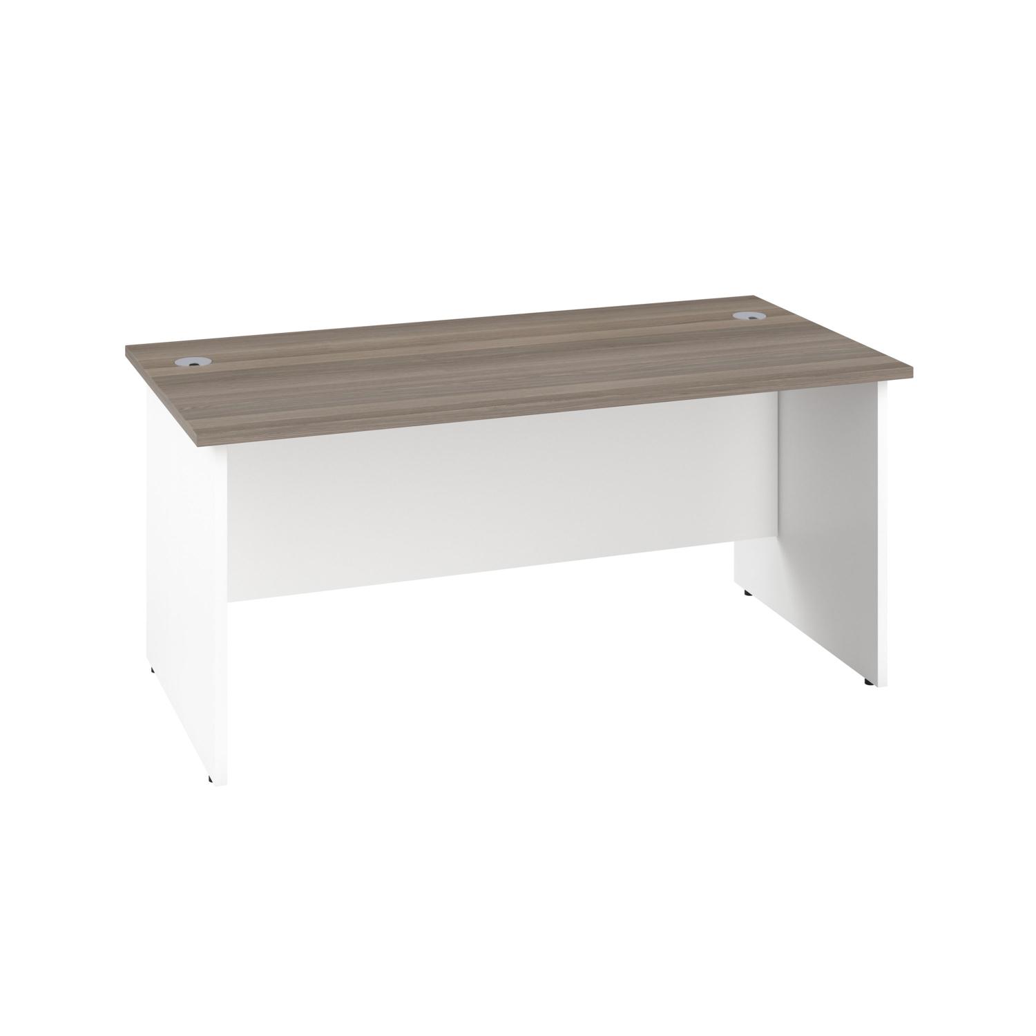 Panel Rectangular Desk: 800mm Deep 1400X800 Grey Oak/White
